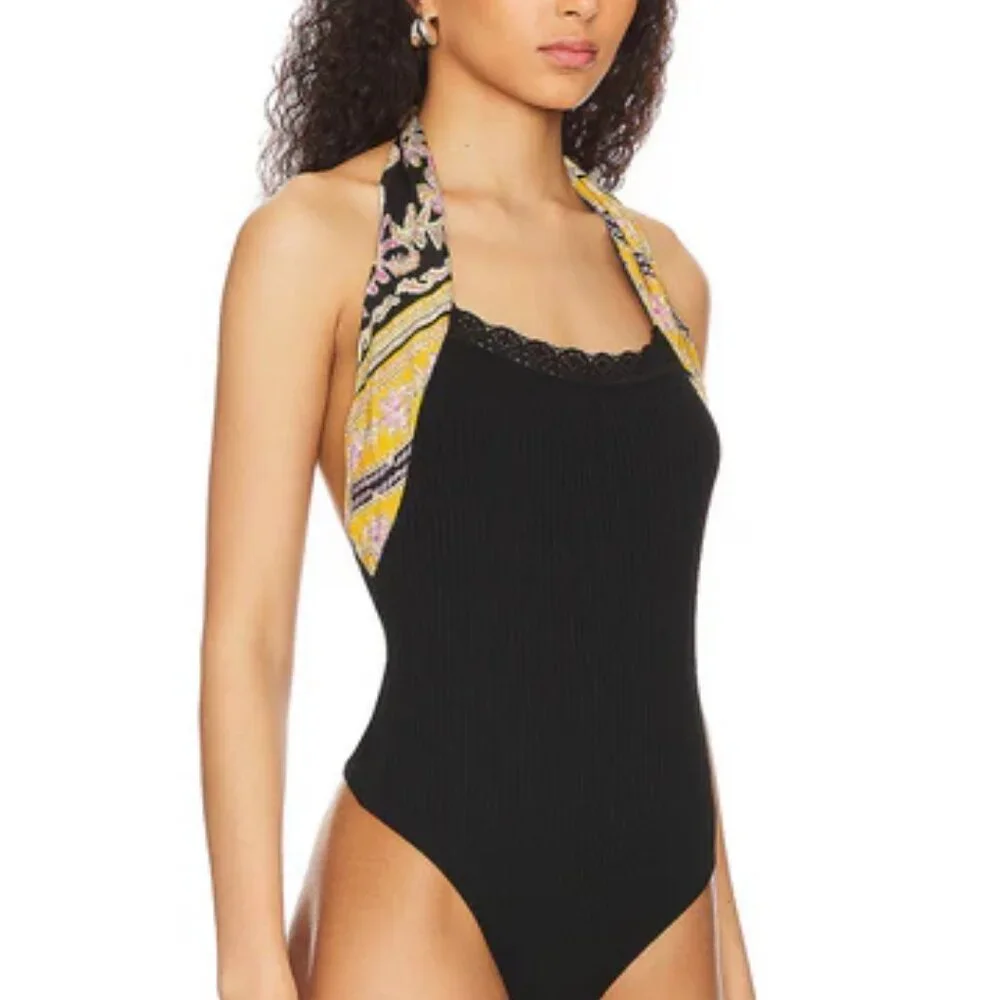 new FREE PEOPLE Eyes For U Halter Bodysuit  2T1 267